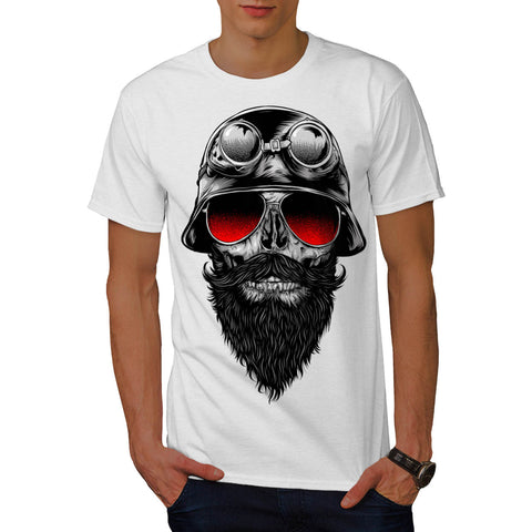 Skull Beard Hipster Mens T-Shirt