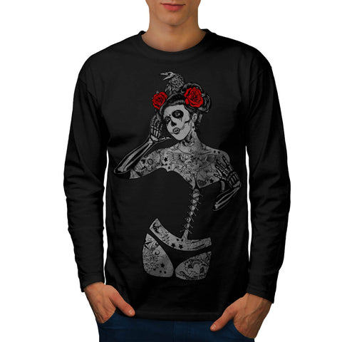 Gothic Vixen Corset Mens Long Sleeve T-Shirt