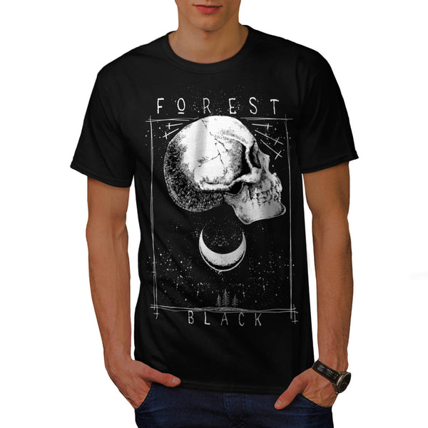 Forest Black Skull Mens T-Shirt