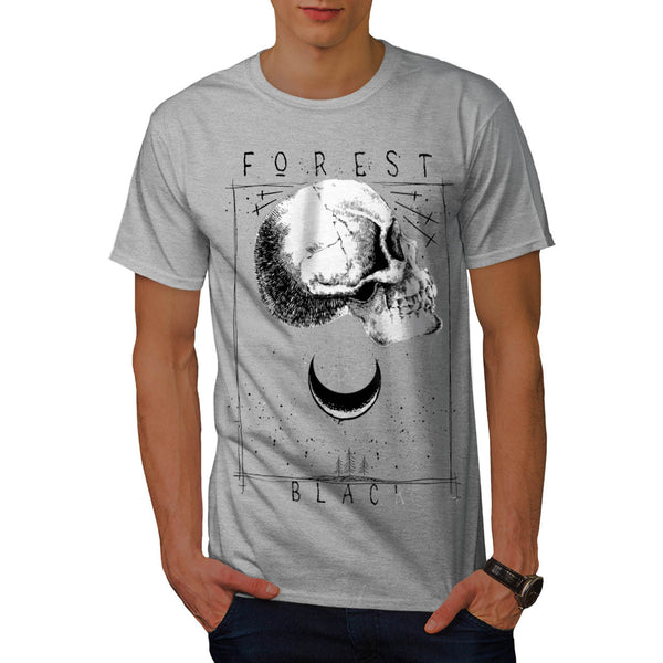 Forest Black Skull Mens T-Shirt