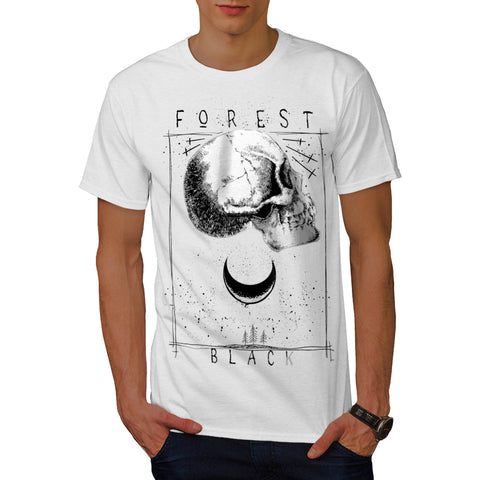 Forest Black Skull Mens T-Shirt