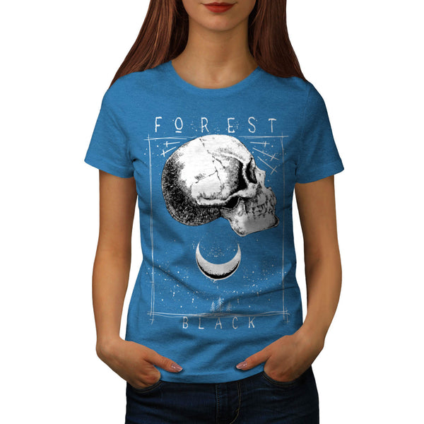 Forest Black Skull Womens T-Shirt