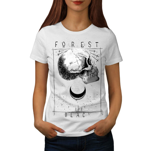 Forest Black Skull Womens T-Shirt