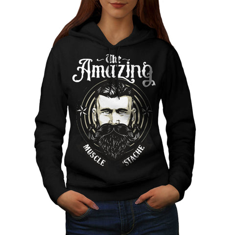 Muscle Moustache Womens Hoodie