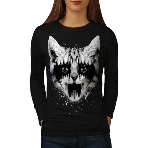 Cat Kitten Kiss Band Womens Long Sleeve T-Shirt