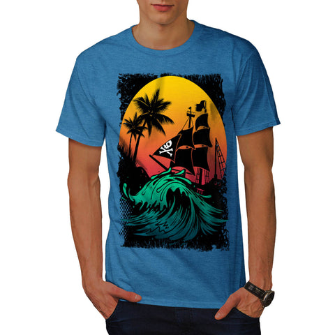 Pirate Ship Storm Mens T-Shirt