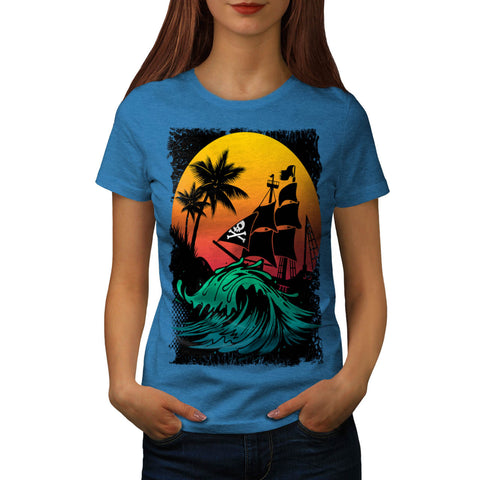 Pirate Ship Storm Womens T-Shirt
