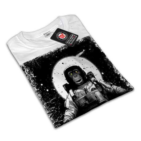 Space Monkey Moon Womens T-Shirt