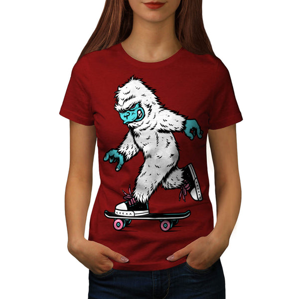 Monster Skateboard Womens T-Shirt