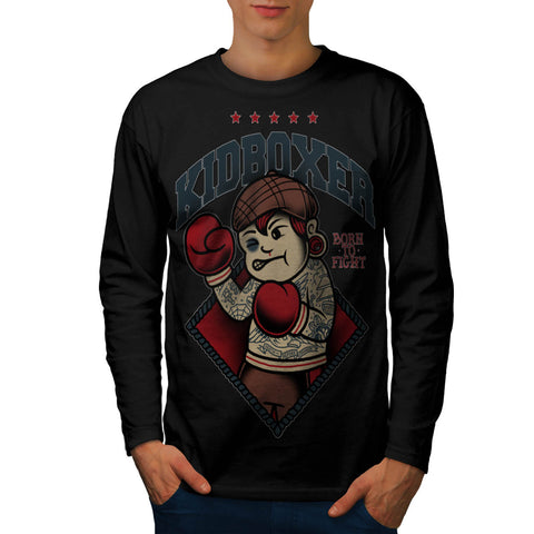Kid Kick Boxer Funny Mens Long Sleeve T-Shirt