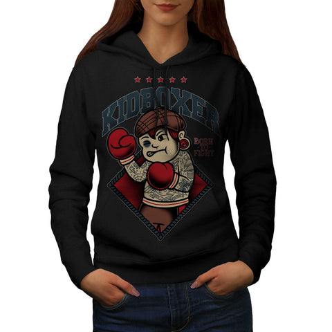 Kid Kick Boxer Funny Womens Hoodie