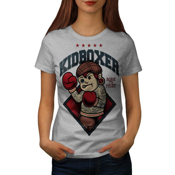 Kid Kick Boxer Funny Womens T-Shirt