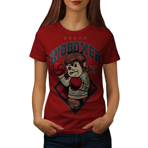 Kid Kick Boxer Funny Womens T-Shirt