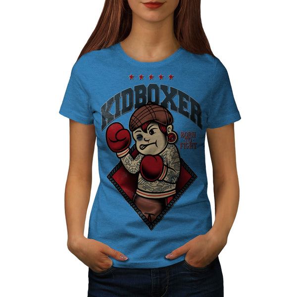 Kid Kick Boxer Funny Womens T-Shirt