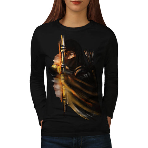 Ninja Warrior Bow Womens Long Sleeve T-Shirt