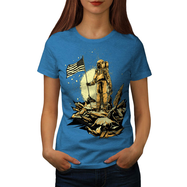Astronaut Moon Land Womens T-Shirt
