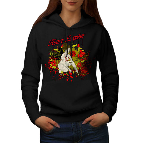 Heart Breaker Angel Womens Hoodie