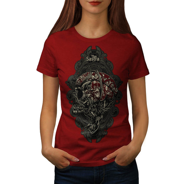 Monster Skull Brain Womens T-Shirt