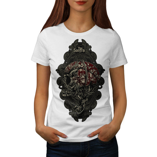Monster Skull Brain Womens T-Shirt