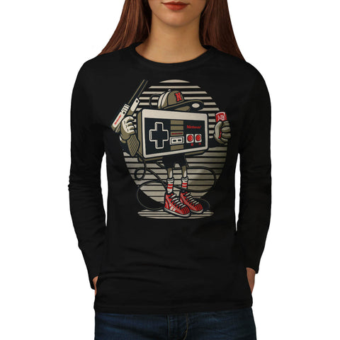 Nintendo Retro Game Womens Long Sleeve T-Shirt