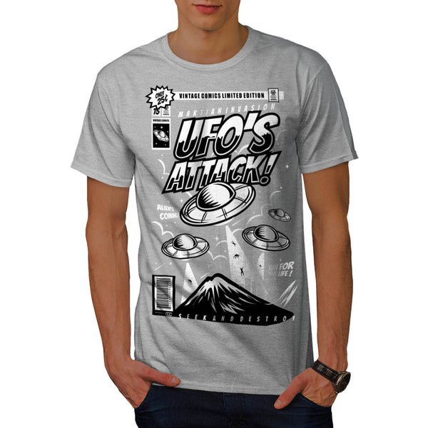 UFO Alien Attack Mens T-Shirt