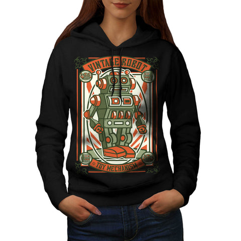 Vintage Robot Toy Womens Hoodie