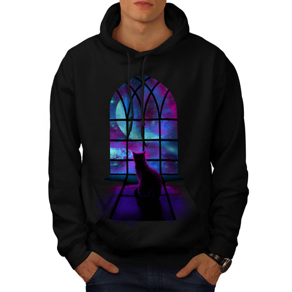 Cat Stare Into Space Mens Hoodie