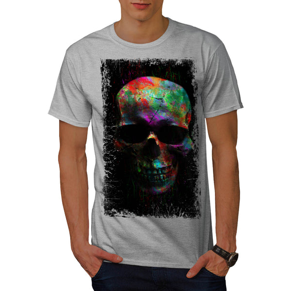 Paint Skull Mask Art Mens T-Shirt