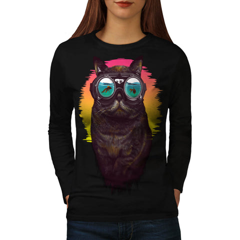 Swag Grumpy Cat Hunt Womens Long Sleeve T-Shirt
