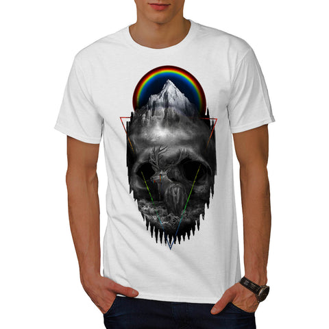 Ghost Skull Mountain Mens T-Shirt
