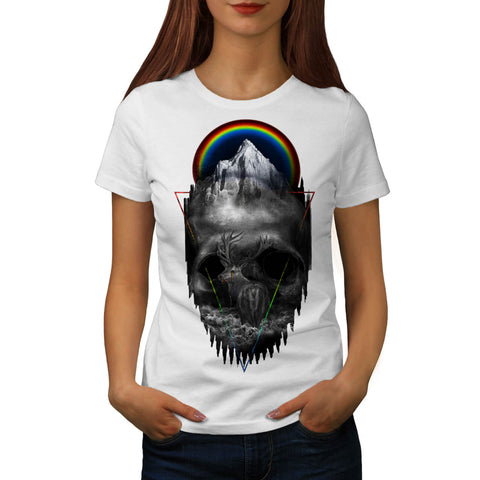 Ghost Skull Mountain Womens T-Shirt