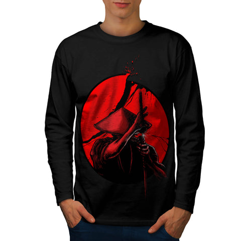 Japanese Warrior Mens Long Sleeve T-Shirt