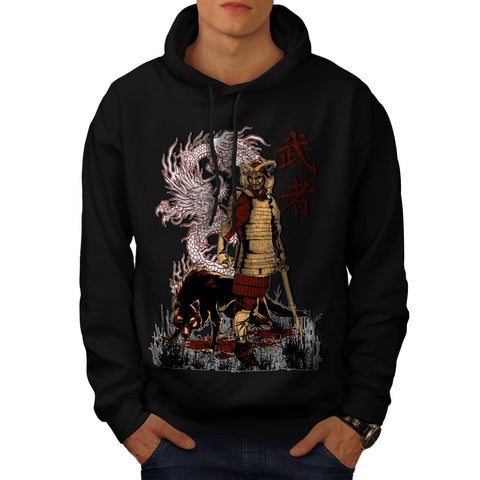 Japan Dragon Wolf Mens Hoodie