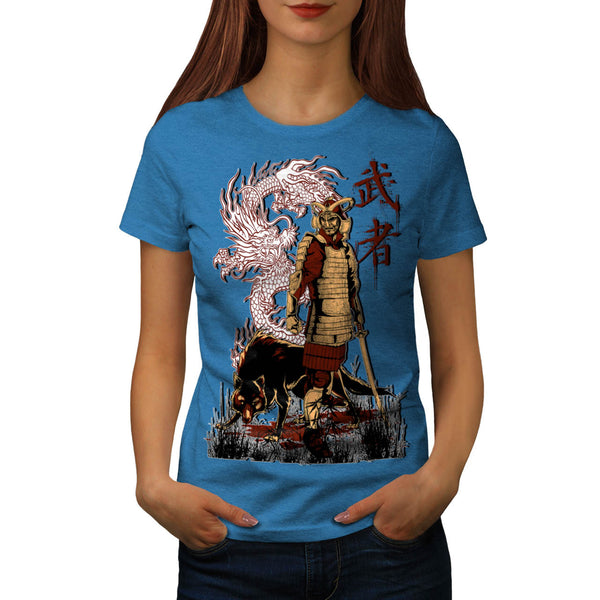 Japan Dragon Wolf Womens T-Shirt