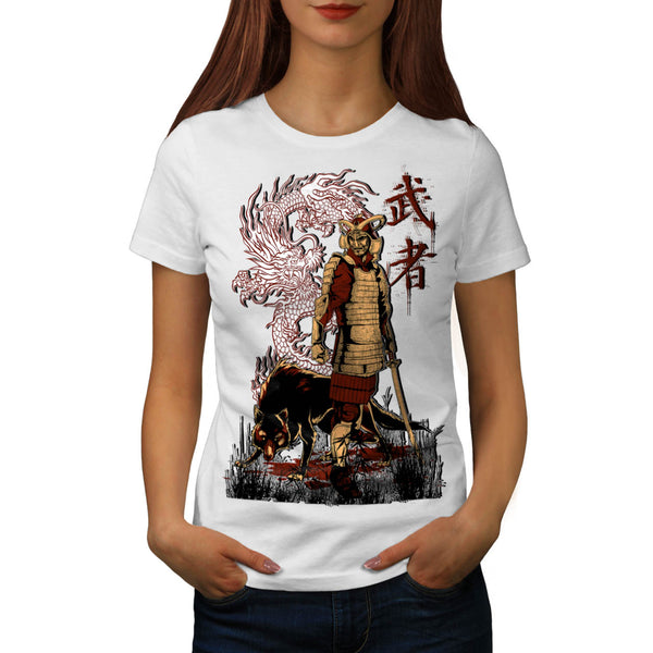 Japan Dragon Wolf Womens T-Shirt