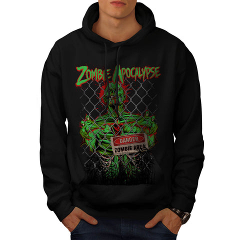 Danger Zombie Area Mens Hoodie
