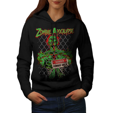 Danger Zombie Area Womens Hoodie
