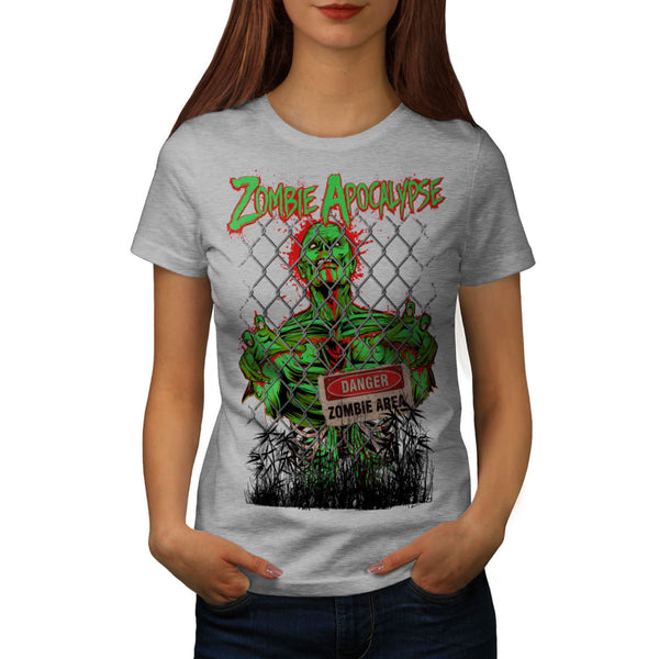 Danger Zombie Area Womens T-Shirt