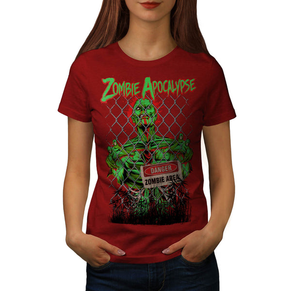 Danger Zombie Area Womens T-Shirt