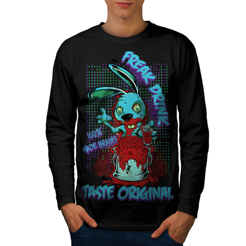 Freaky Rabbit Drink Mens Long Sleeve T-Shirt