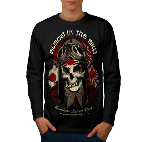 Japan Monster Pilot Mens Long Sleeve T-Shirt