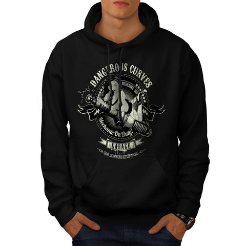 Dangerous Curves Car Mens Hoodie