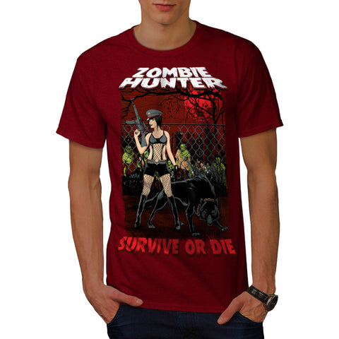Zombie Hunter Girl Mens T-Shirt