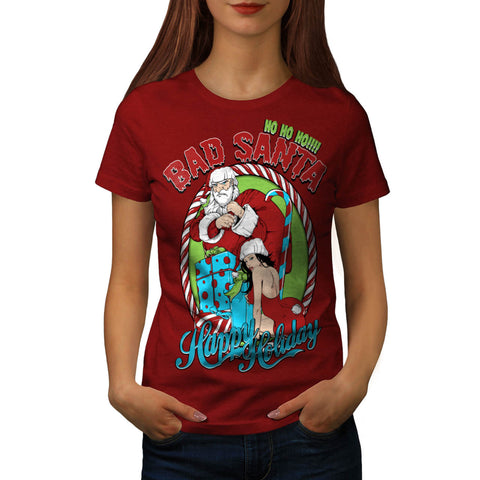 Bad Santa Happy Xmas Womens T-Shirt