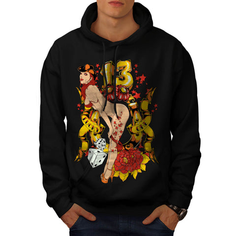 Lucky Number 13 Lady Mens Hoodie