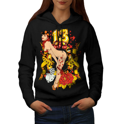 Lucky Number 13 Lady Womens Hoodie