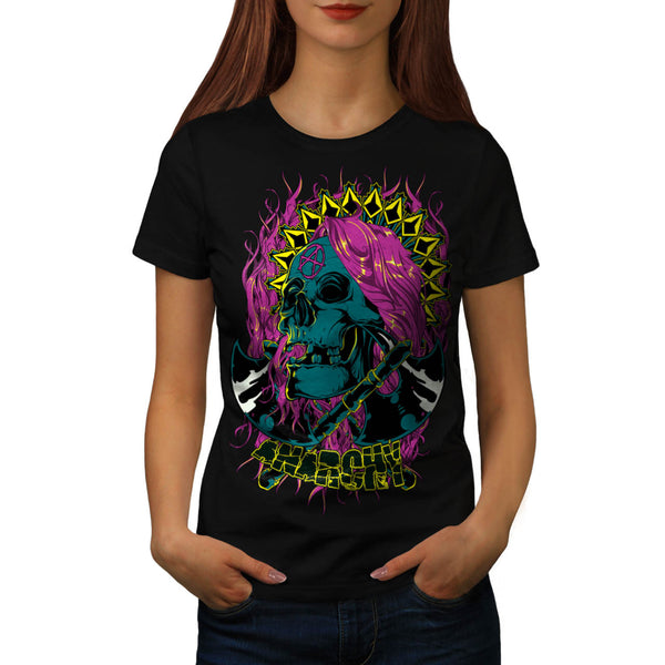 Anarchy Blade Skull Womens T-Shirt
