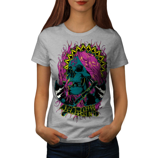 Anarchy Blade Skull Womens T-Shirt