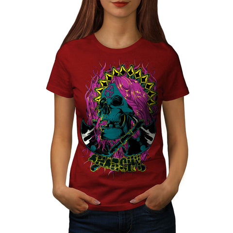 Anarchy Blade Skull Womens T-Shirt