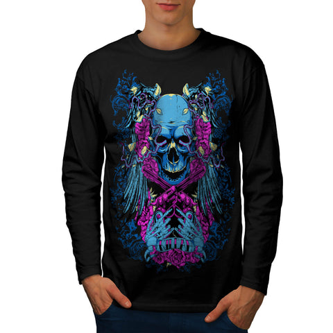 Killer Skull Gun Fear Mens Long Sleeve T-Shirt